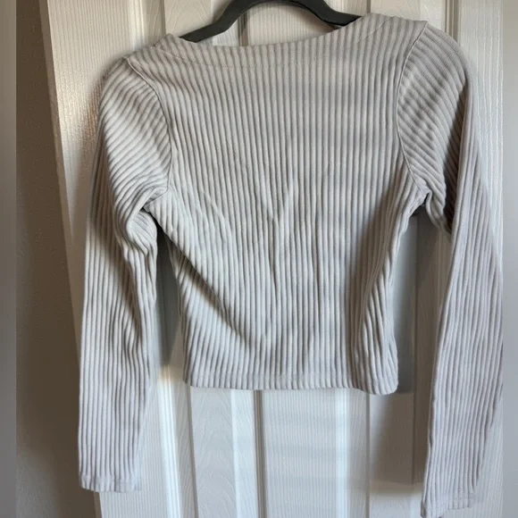 NIKE Chill Ribbed Slim Full Zip Cardigan Women’s Bone White Zip Up Jacket Sz S - Picture 7 of 7